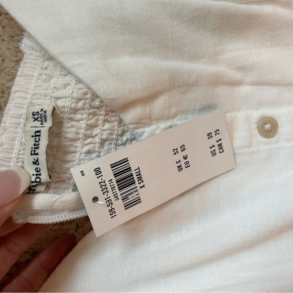 NWT A&F white linen dress XS - Picture 6 of 7